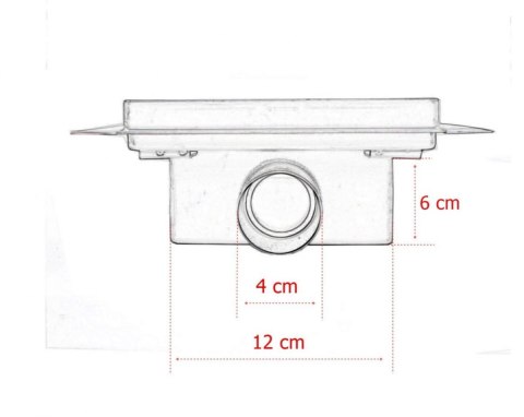 ODPŁYW KWADRATOWY GITTER STAL NIERDZEWNA ŚCIEK PRYSZNICOWY BRODZIK 12X12