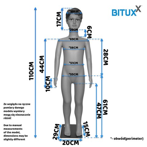 Manekin Sklepowy na Wystawę Ekspozycję Dziecięcy Chłopiec 110cm