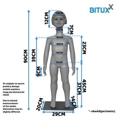 Manekin Sklepowy na Wystawę Ekspozycję Dziecięcy Dziewczynka 90cm