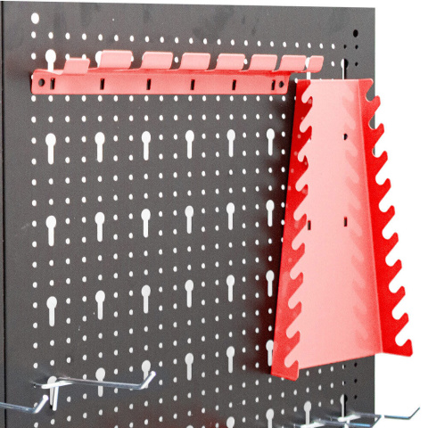 Ścianka tablica narzędziowa trzycześciowa czerwona do garażu warsztatu