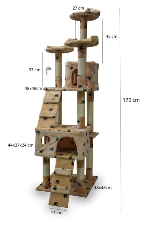 DRAPAK DLA KOTA 170CM BEŻOWY W ŁAPKI DOMEK DRZEWKO LEGOWISKO DRAPAK DLA KOTA 170CM BEŻOWY W ŁAPKI DOMEK DRZEWKO LEGOWISKO
