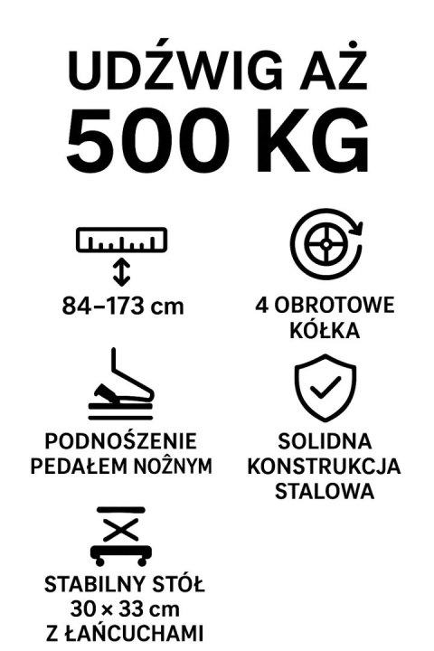 Podnośnik hydrauliczny ze stołem do skrzyni biegów silnika do 500kg