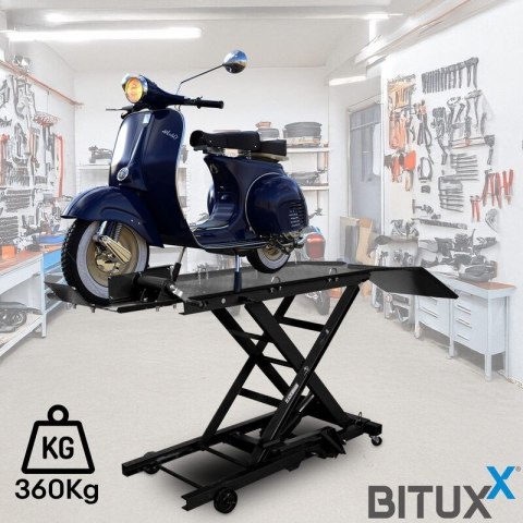 Podnośnik nożycowy hydrauliczny platforma serwisowa do 360kg czarny