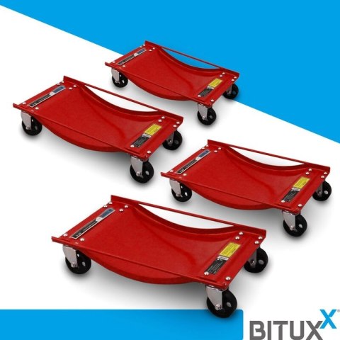 4x Wózki Manewrowe pod koła SERWISOWE Udźwig 4x450KG 1800kg Czerwone