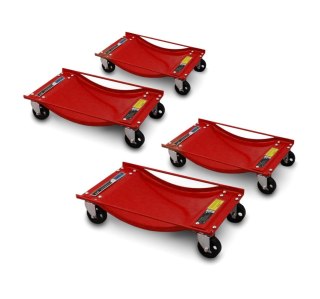 4x Wózki Manewrowe pod koła SERWISOWE Udźwig 4x450KG 1800kg Czerwone