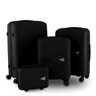 Zestaw Walizek 4w1 BERWIN ABS CZARNE – XL L M + Kuferek