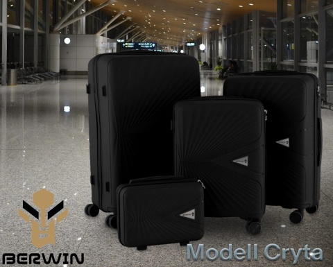 Zestaw Walizek 4w1 BERWIN ABS CZARNE – XL L M + Kuferek