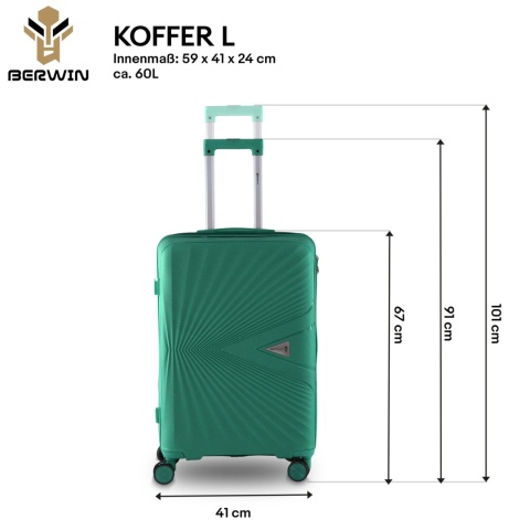 Zestaw Walizek BERWIN ABS Morska Bryza 4szt – XL L M + Kuferek