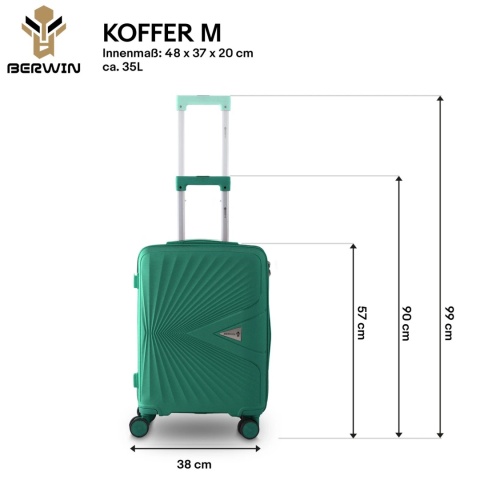 Zestaw Walizek BERWIN ABS Morska Bryza 4szt – XL L M + Kuferek