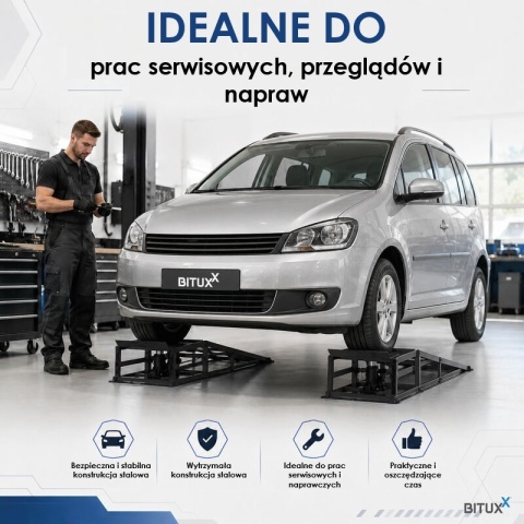 2x Rampa najazdowa podnośnik hydrauliczny najazdy 2T BITUXX czarne