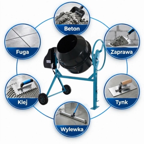 Betoniarka Mieszarka do zaprawy i cementu Elektryczna 160L BITUXX
