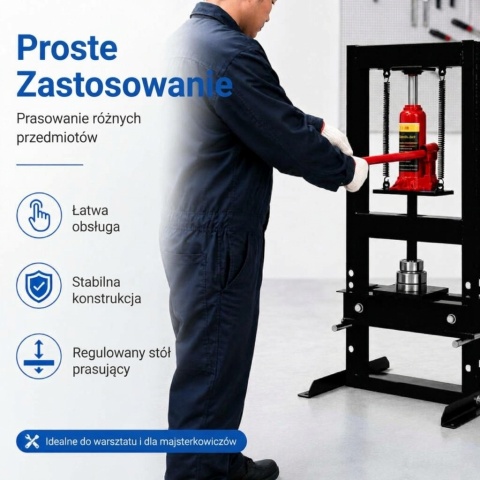 Kompaktowa Prasa Hydrauliczna Warsztatowa 6T BITUXX – Prasa Ramowa do Wyciskania Łożysk i Tulei 6000 kg