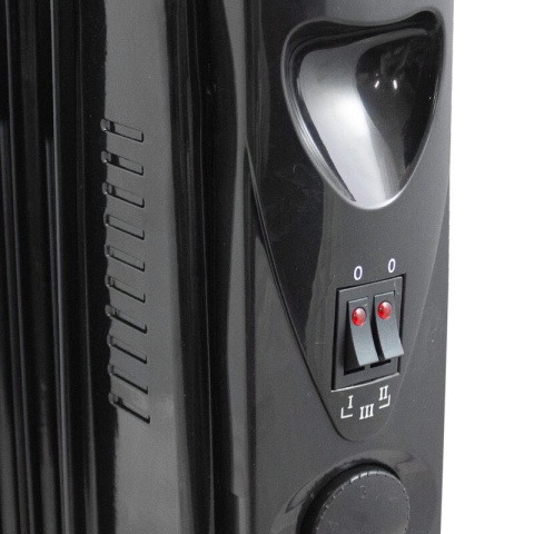 Mobilny grzejnik olejowy czarny 2500W 11 żeber