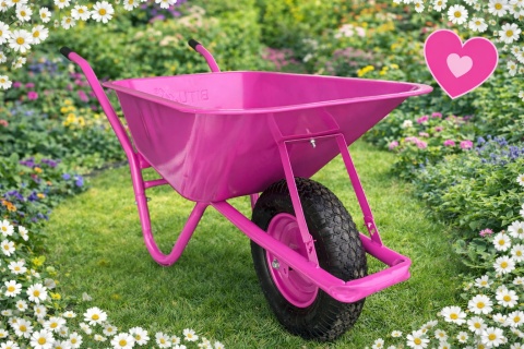 Taczka ogrodowa dekoracyjna różowa do 250kg