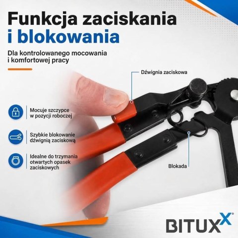 Szczypce do opasek zaciskowych obejm do węży 11 elementów