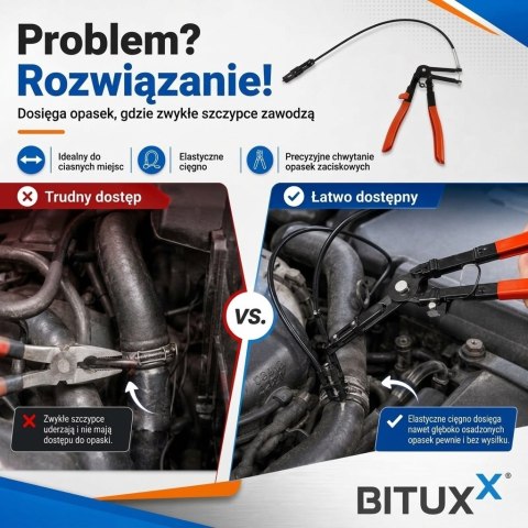 Szczypce do opasek zaciskowych obejm do węży 11 elementów