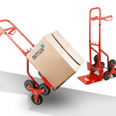 Wózek schodowy transportowy 200 kg 6 kół gumowych regulowany uchwyt