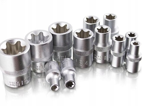 ZESTAW KLUCZY NASADOWYCH TORX 12szt. E4-E20