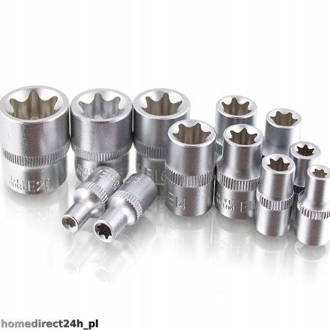 ZESTAW KLUCZY NASADOWYCH TORX 12szt. E4-E20