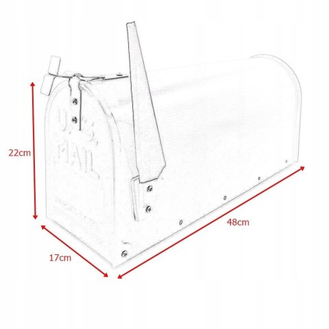 SKRZYNKA AMERYKAŃSKA POCZTOWA USA MAIL BIAŁA