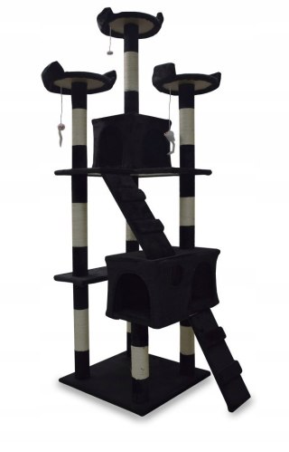 DRAPAK DLA KOTA CZARNY 170CM DRZEWKO Z LEGOWISKAMI