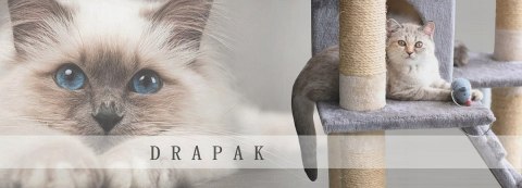 DRAPAK DLA KOTA JASNOSZARY W ŁAPKI 170CM DRZEWKO