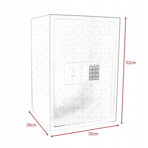 Sejf czarny na zamek elektroniczny i kluczyk