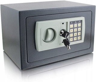 Sejf meblowy elektroniczny szary biurowy na kod
