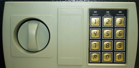 Sejf meblowy elektroniczny szary biurowy na kod
