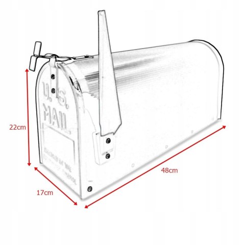Skrzynka Amerykańska pocztowa na listy gazety czarny