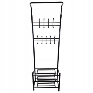 Wieszak stojący na ubrania obuwie na korytarz przedpokój czarny