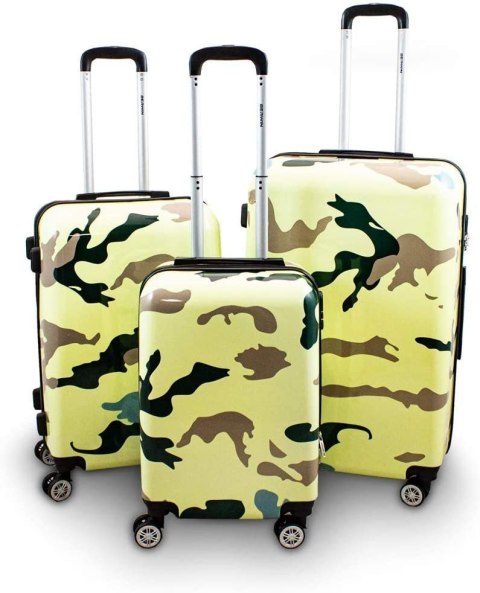 ZESTAW KOMPLET NOWOCZESNYCH WALIZEK 3D PODRÓŻNYCH M L XL WALIZKI CAMOUFLAGE