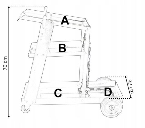 Mobilny wózek spawalniczy wózek warsztatowy na spawarkę