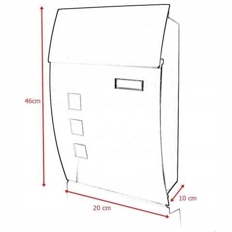 Skrzynka pocztowa MODERN DESIGN czarna wrzutnia na listy